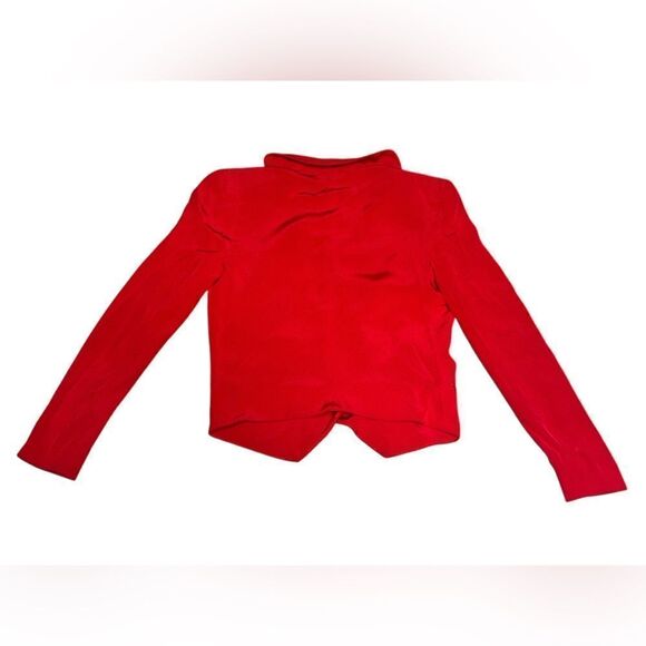 REBECCA MINKOFF x REVOLVE SILK Mustang red open front Becky Jacket size xsmall - Picture 3 of 7